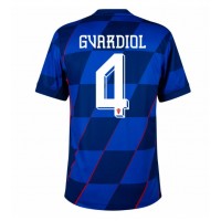 Fotbalové Dres Chorvatsko Josko Gvardiol #4 Venkovní ME 2024 Krátký Rukáv